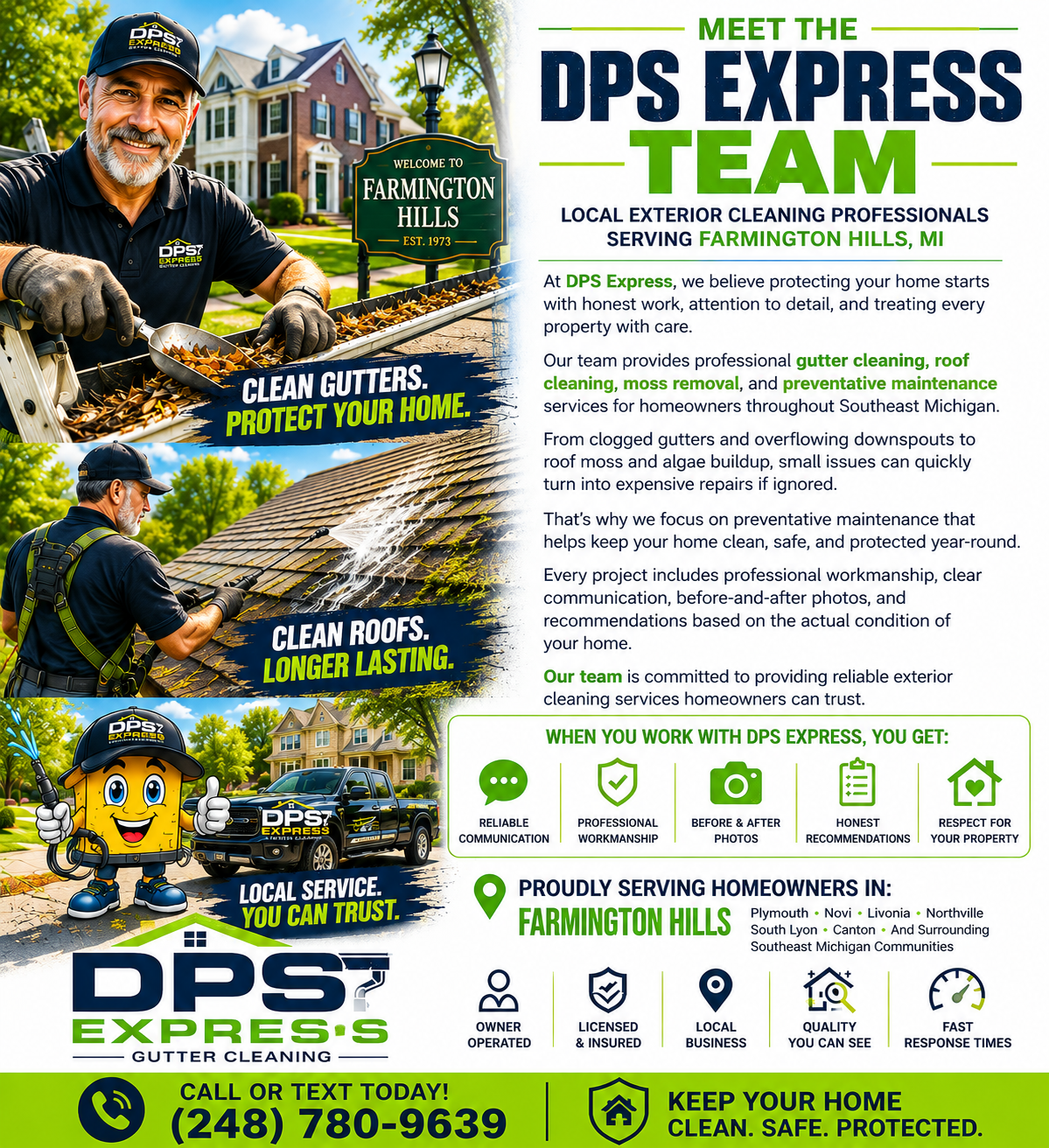 dps express gutter cleaning in Farmington Hills, MI
